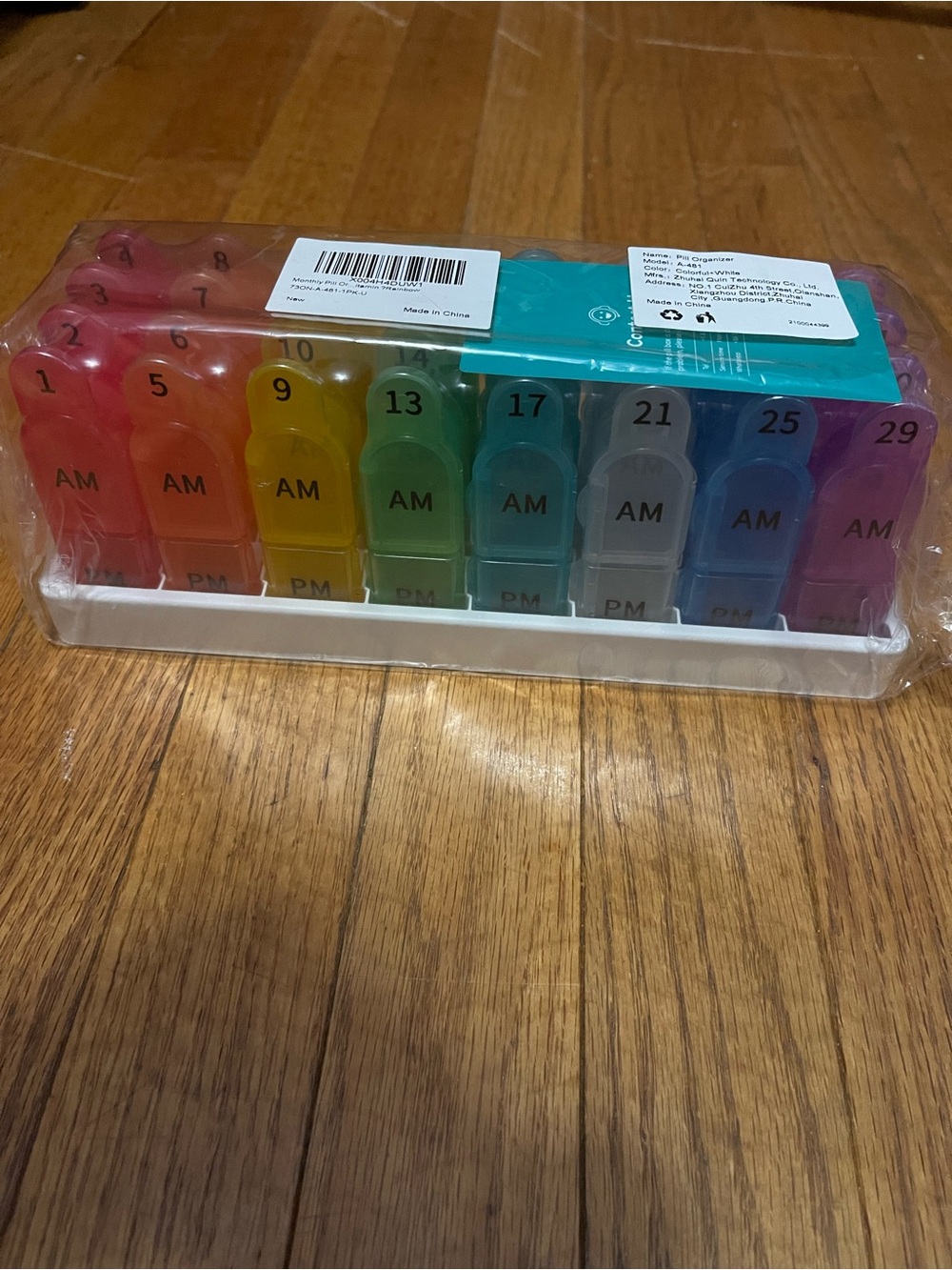 Monthly Pill Organizer AM PM Compartments 32 Cases with Stand NEW